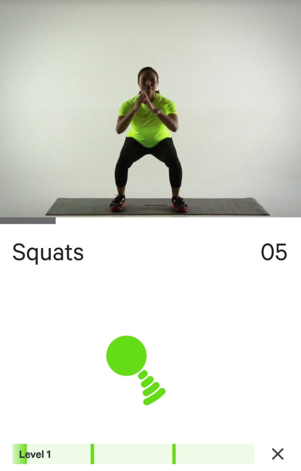 At home workout on the Moov Now Personal Coach and Sports Tracker