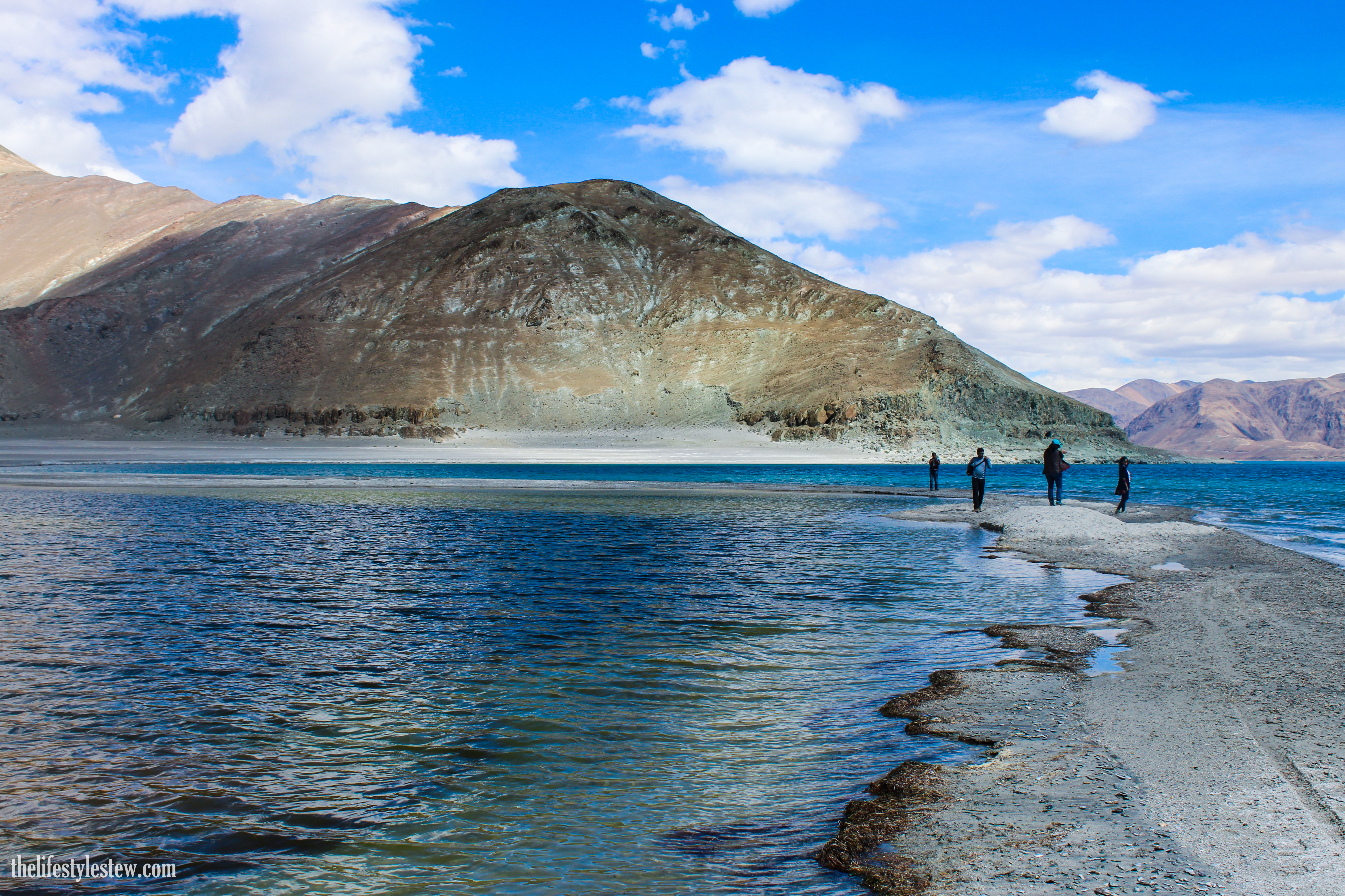 Walking along the banks of Pangong Tso