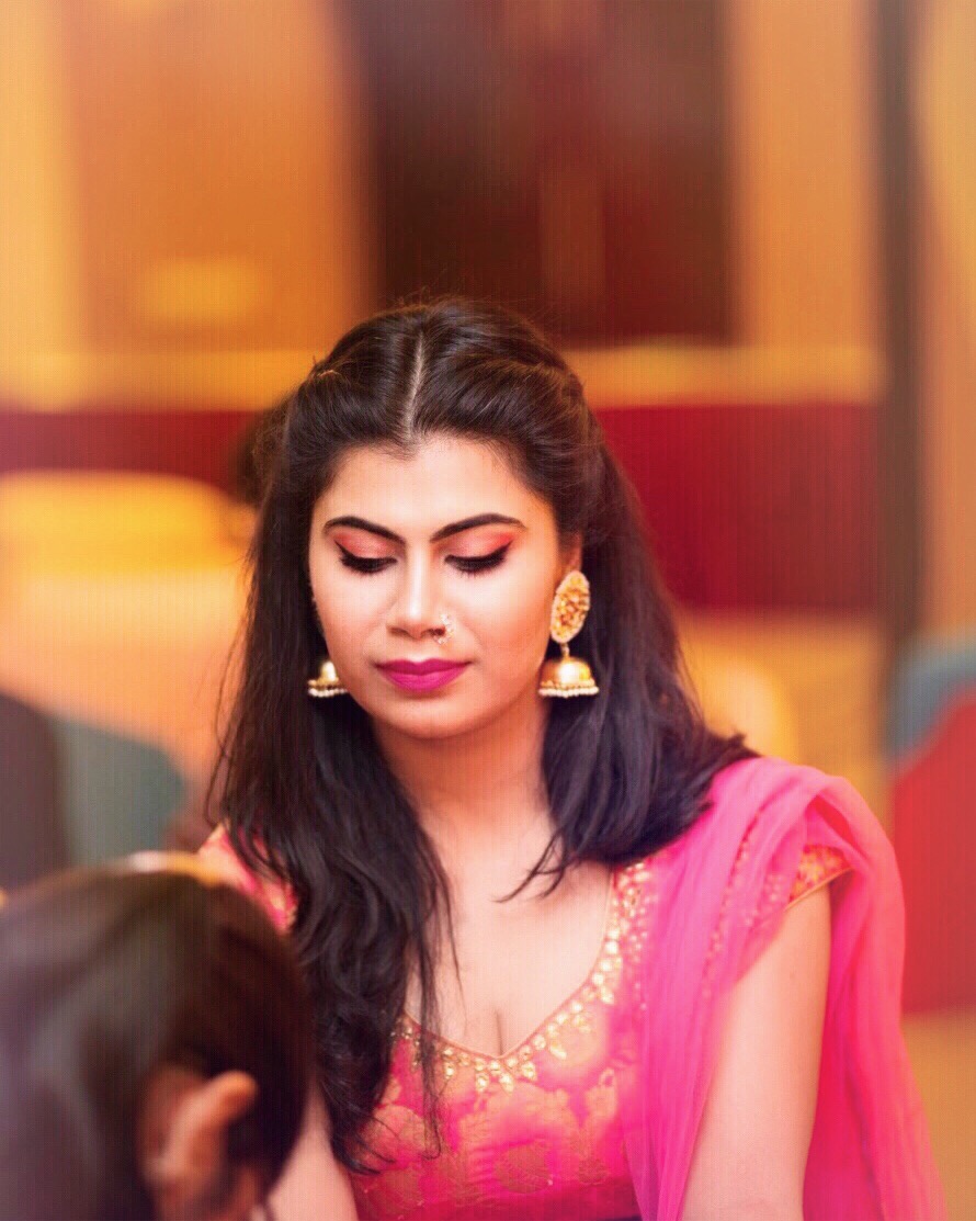 pink brocade lehenga