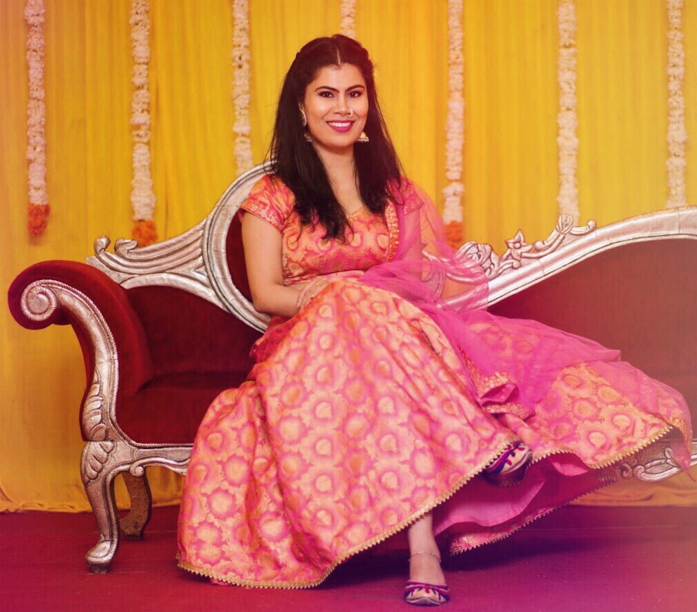 pink brocade lehenga